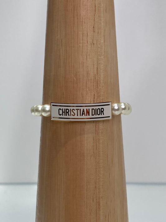 Christian Dior White Pearl ID Bracelet