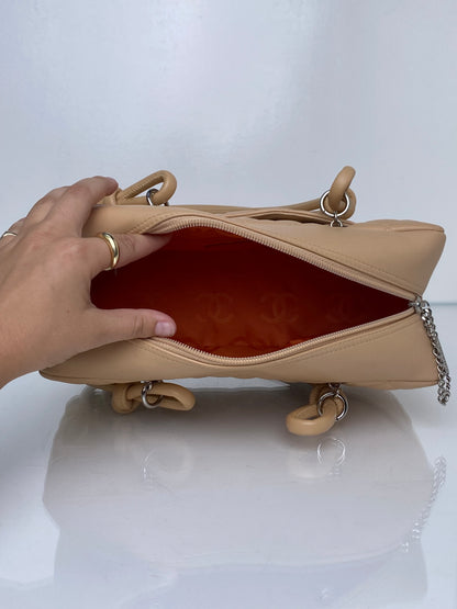 Chanel Nude Lambskin Cambon Bowler Bag SHW#10