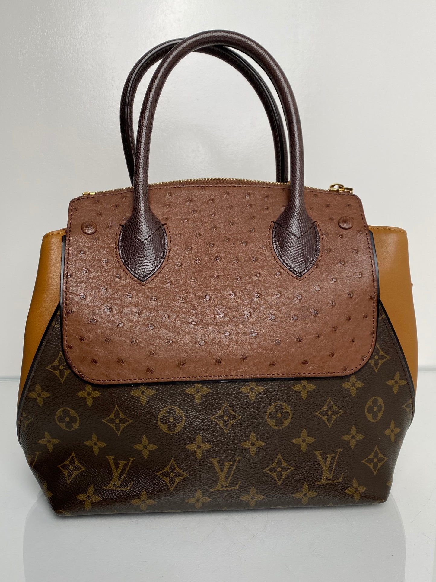Louis Vuitton Monogram Ostrich & Python Majestueux Handbag GHW