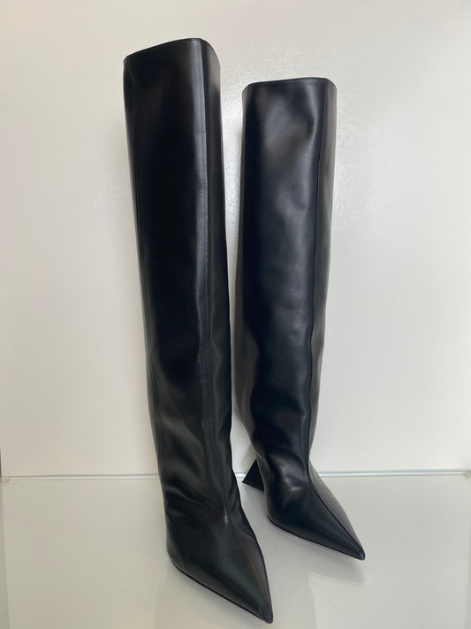 The Attico Black Cheope Knee-High Boots, 40