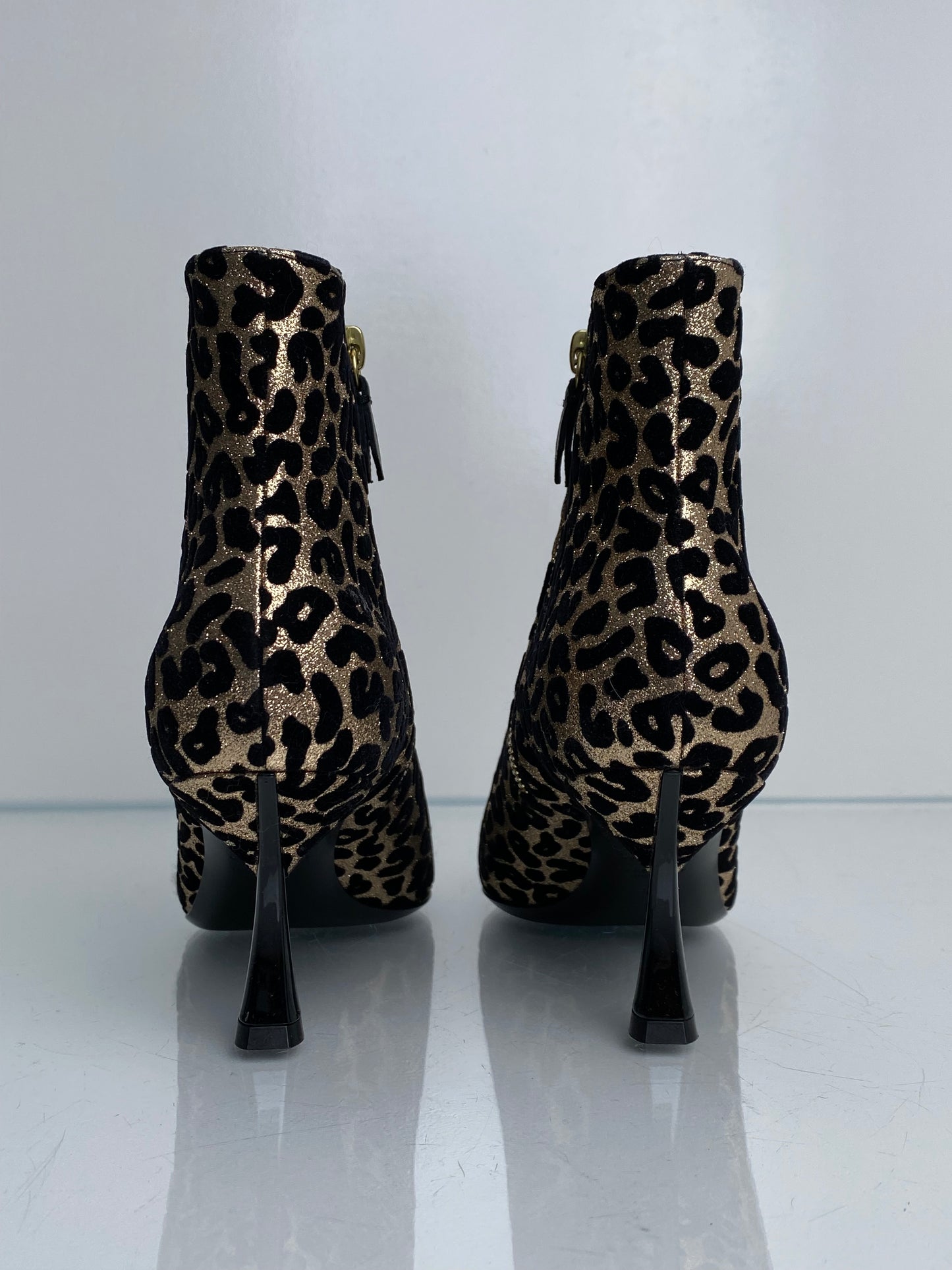 Casadei Leopard Shimmer Booties, 40
