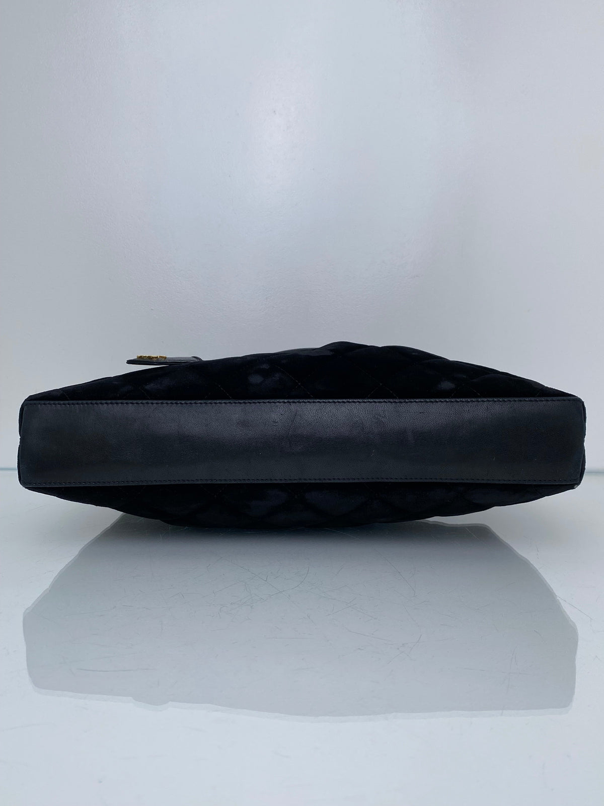 Chanel Vintage Black Velvet Tote Bag GHW