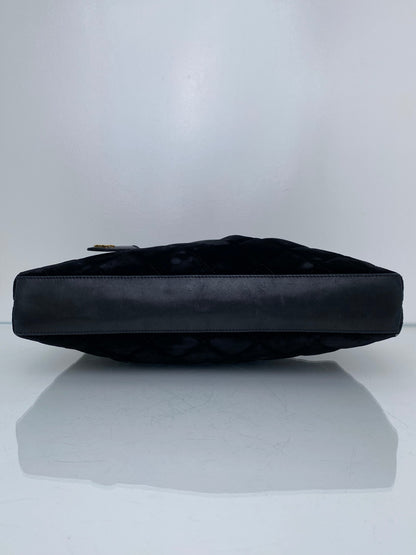 Chanel Vintage Black Velvet Tote Bag GHW