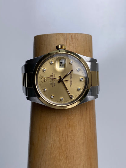 Rolex Two-Toned Datejust Champagne Diamond Watch