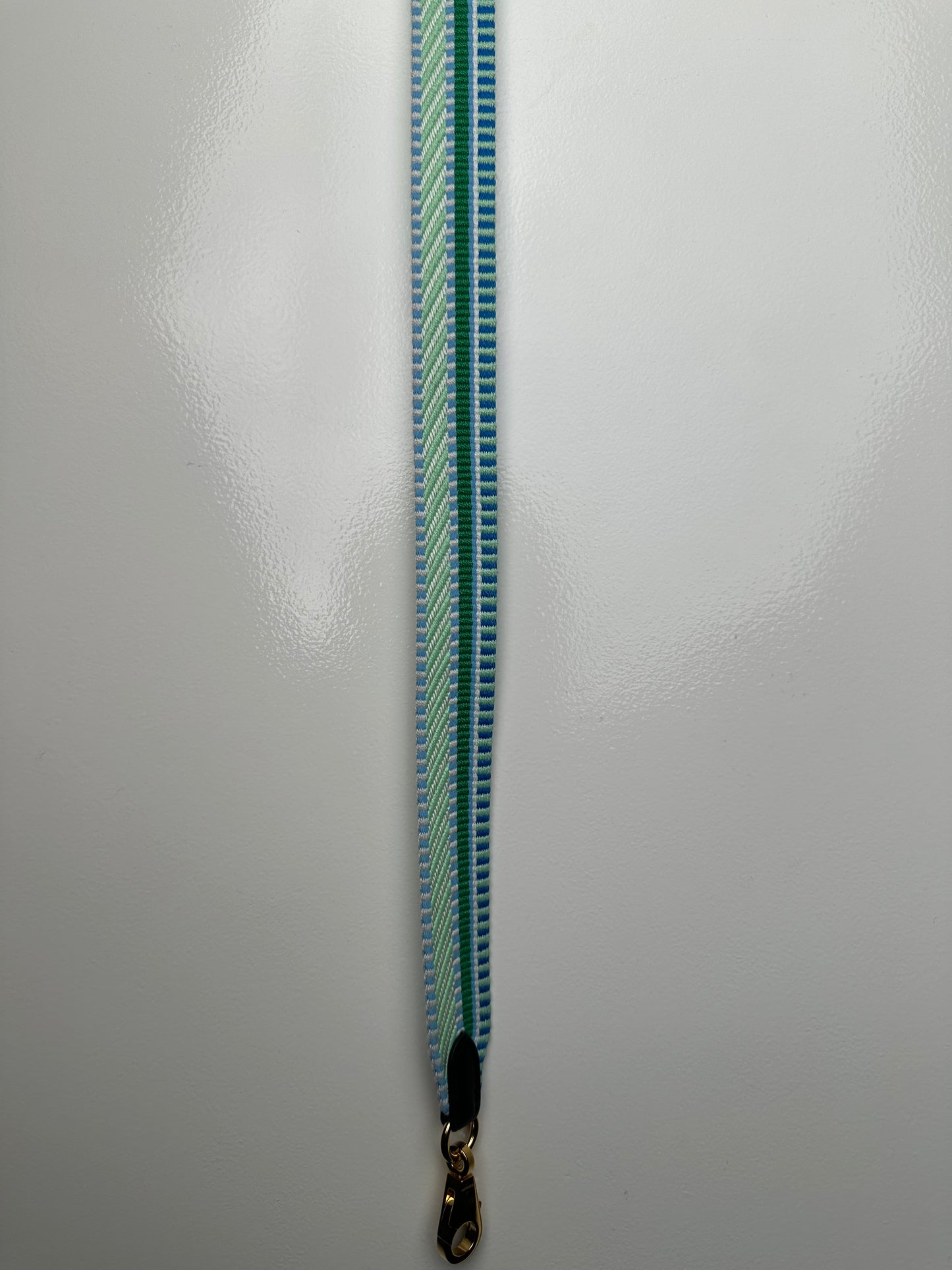 Hermes Teal & White Sangle Strap GHW