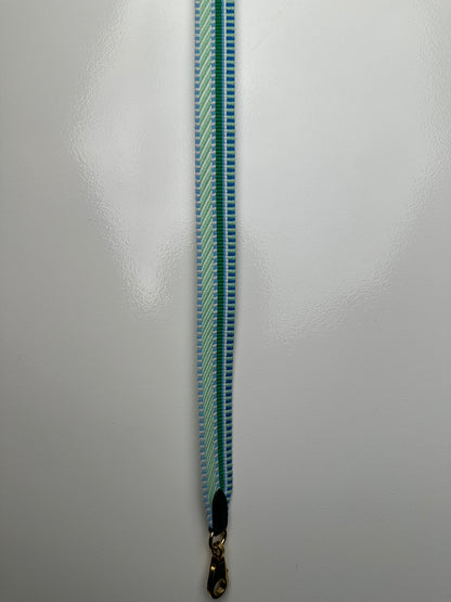 Hermes Teal & White Sangle Strap GHW