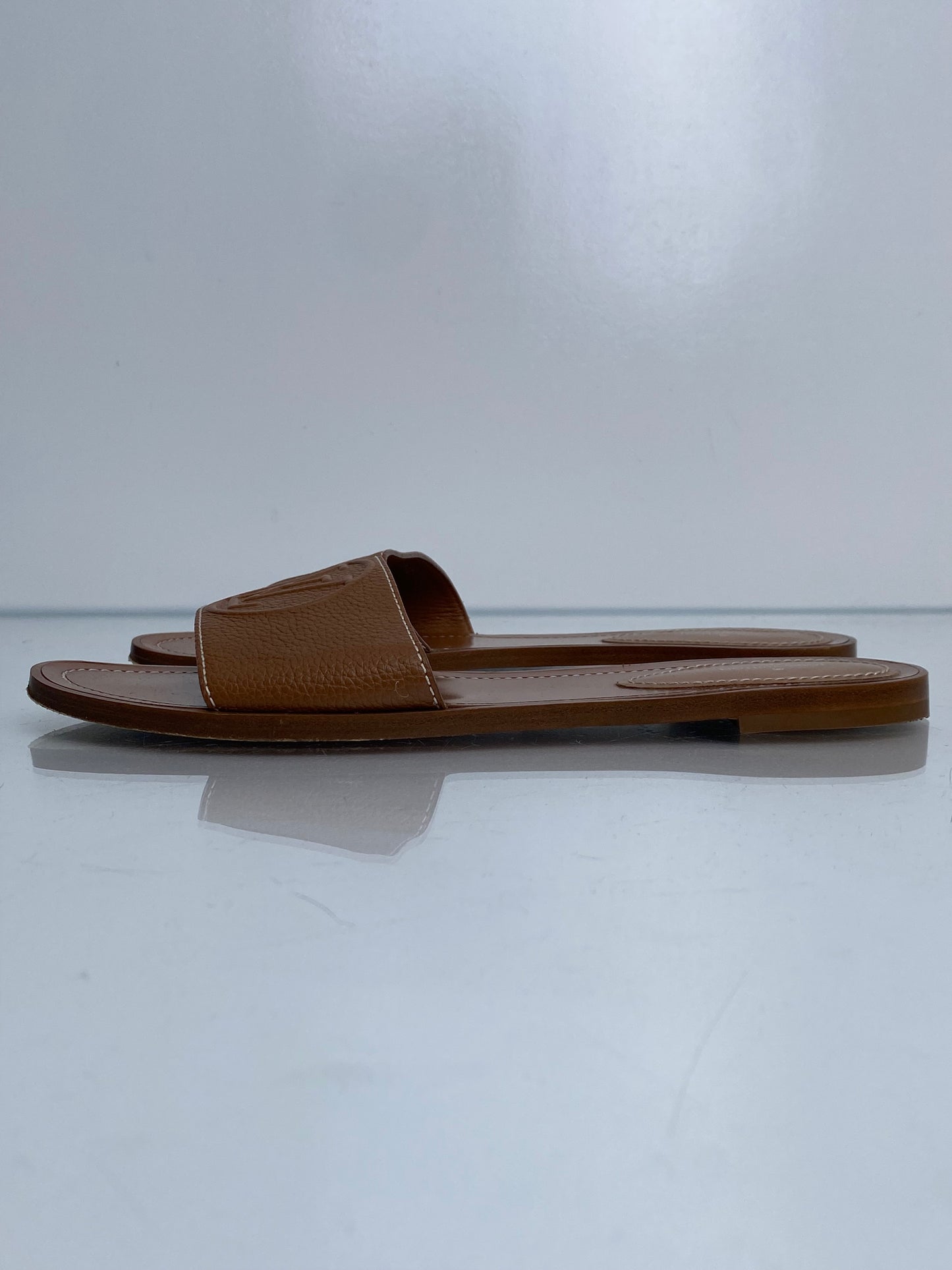 Louis Vuitton Brown Lock It Flat Mules, 41