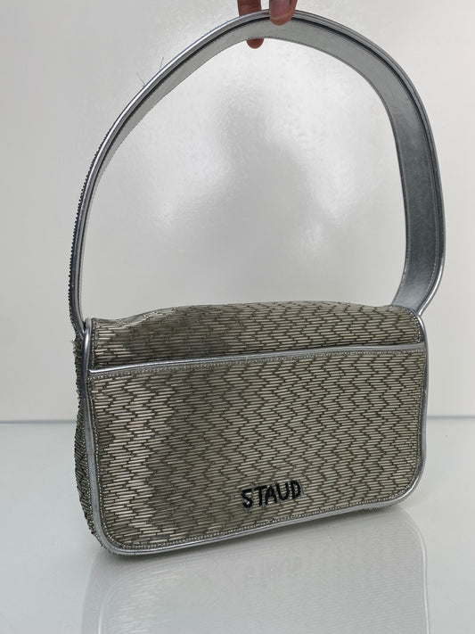 Staud Silver Beaded Tommy Bag