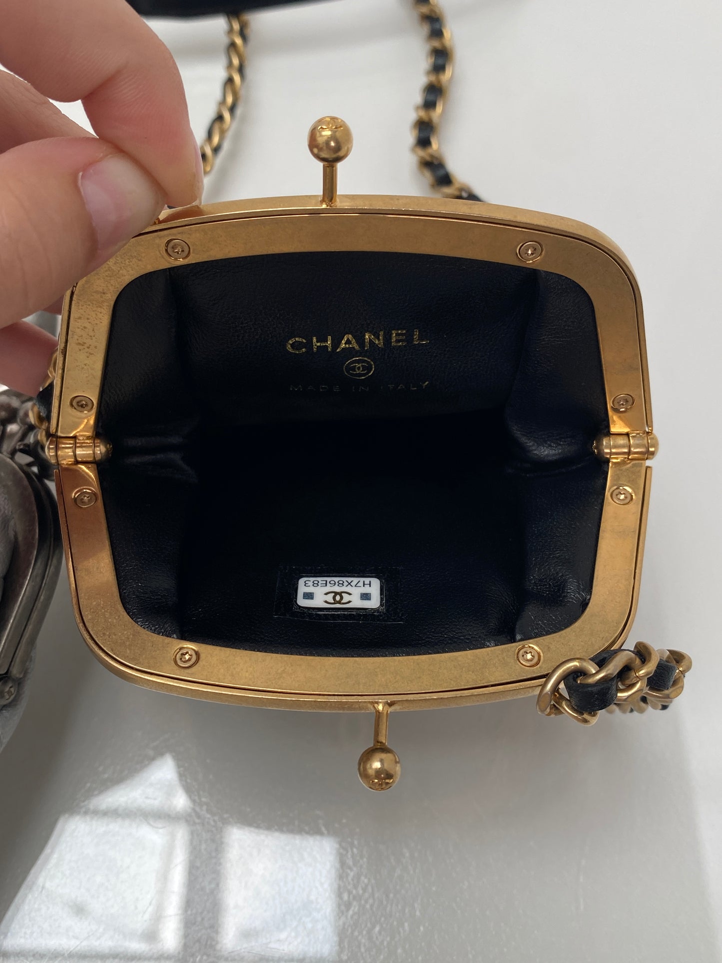 Chanel Black, Grey, & Silver Quilted Leather Mini Multi Clutches Bag GHW
