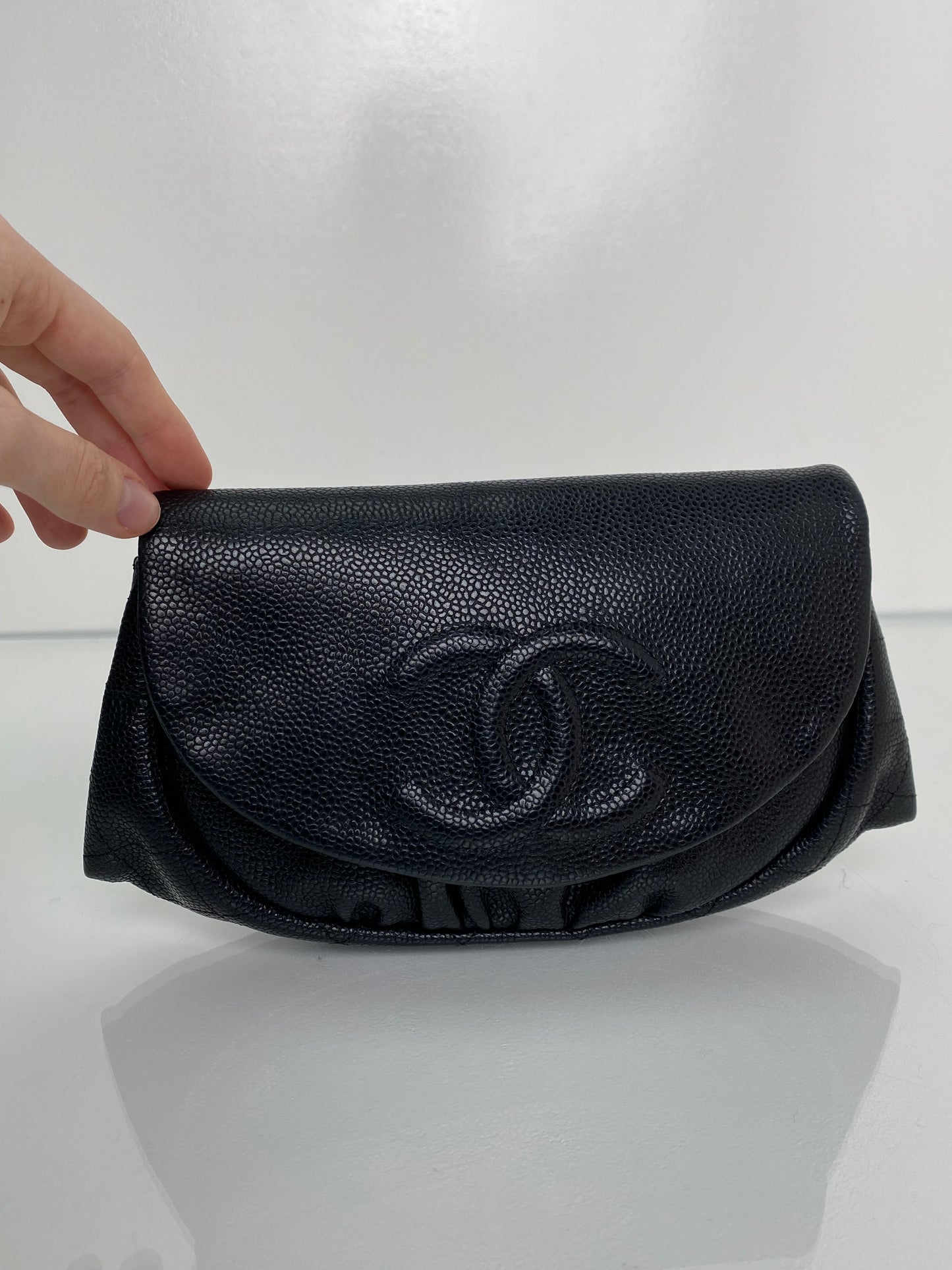 Chanel Black Caviar Half Moon WOC Bag SHW