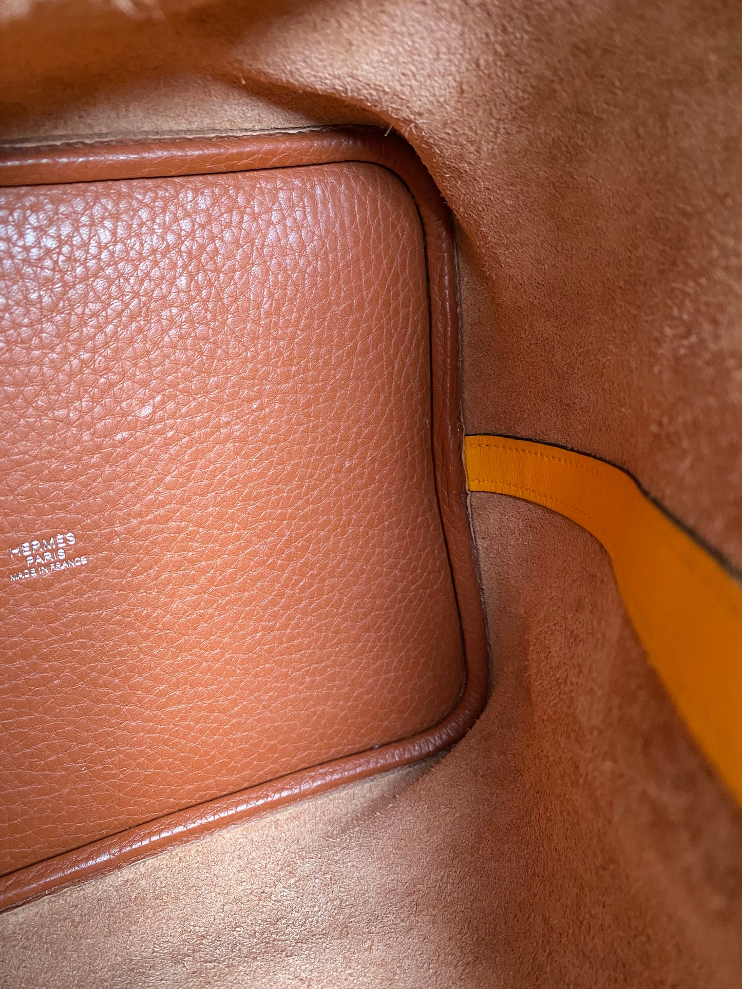 Hermes Picotin MM Cuivre / Jaune D'or Clemence PHW #X