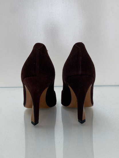 Christian Dior Chocolate Brown Suede CD Logo Twist Heels, 37.5