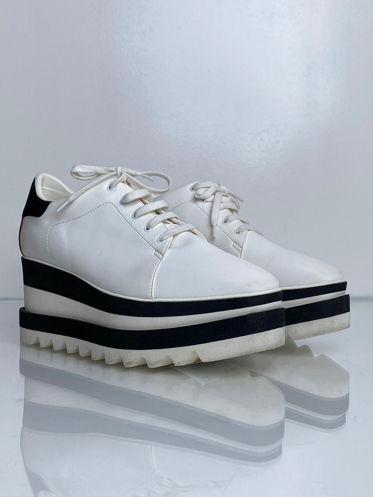 Stella McCartney White, Black, Red, & Blue Platform Sneakers, 38