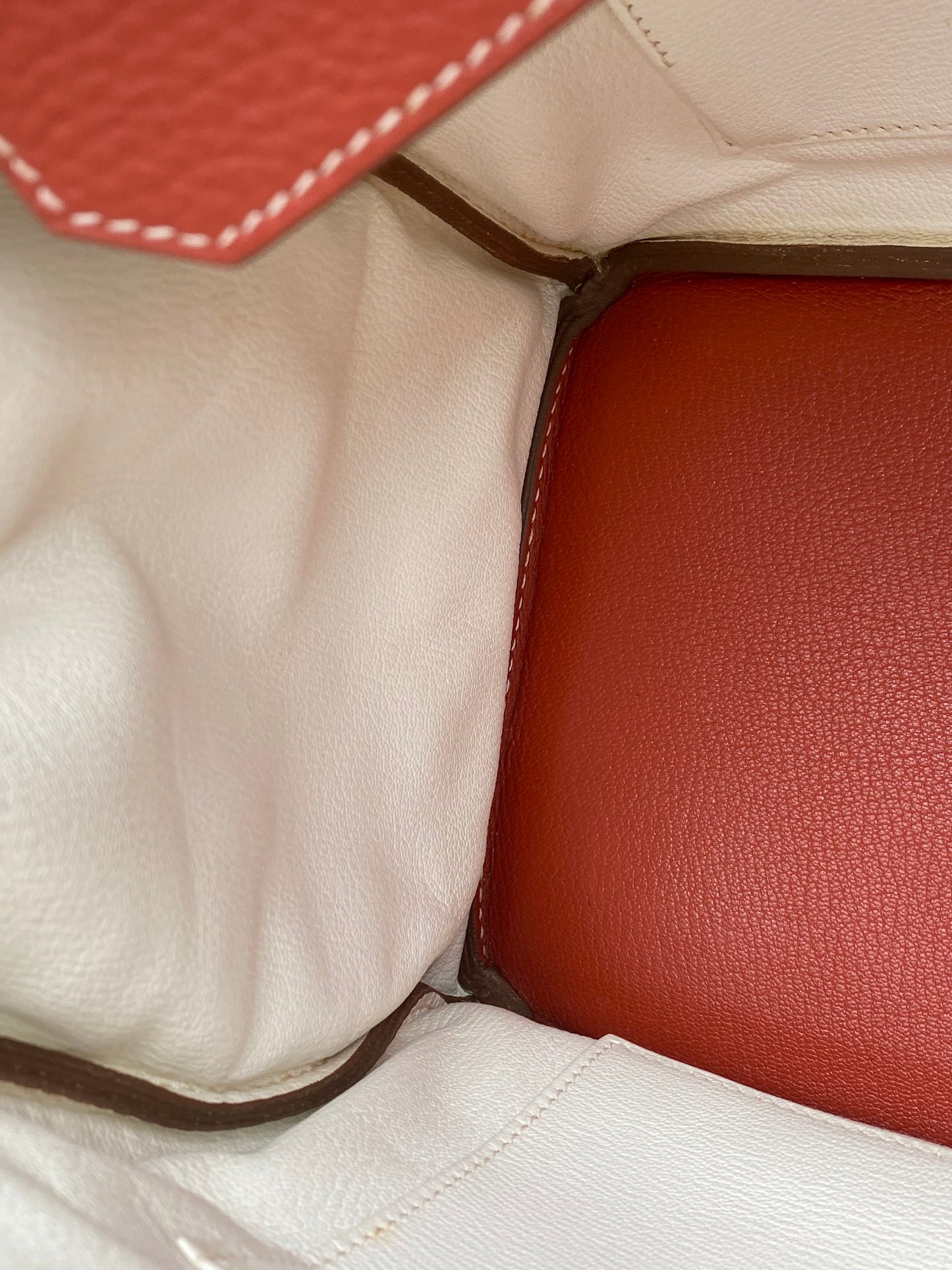 Hermes Birkin 35 Eclat Sanguine / White Clemence Clemence PHW #O