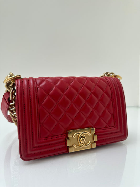 Chanel Red Small Boy Bag