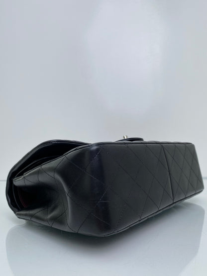 Chanel Black Classic Jumbo Lambskin Double Flap Bag SHW #19