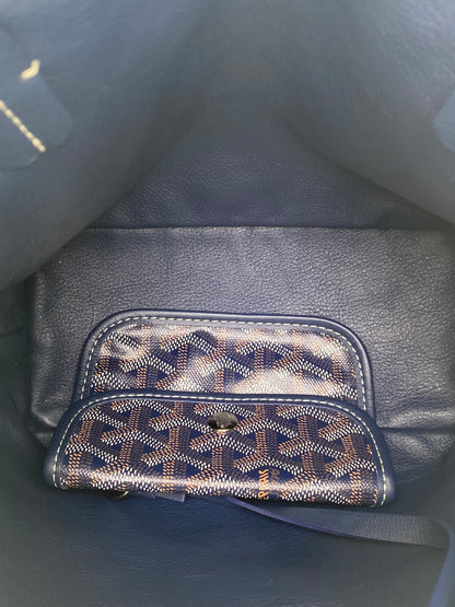 Goyard Navy Goyardine Reversible Anjou Mini Bag