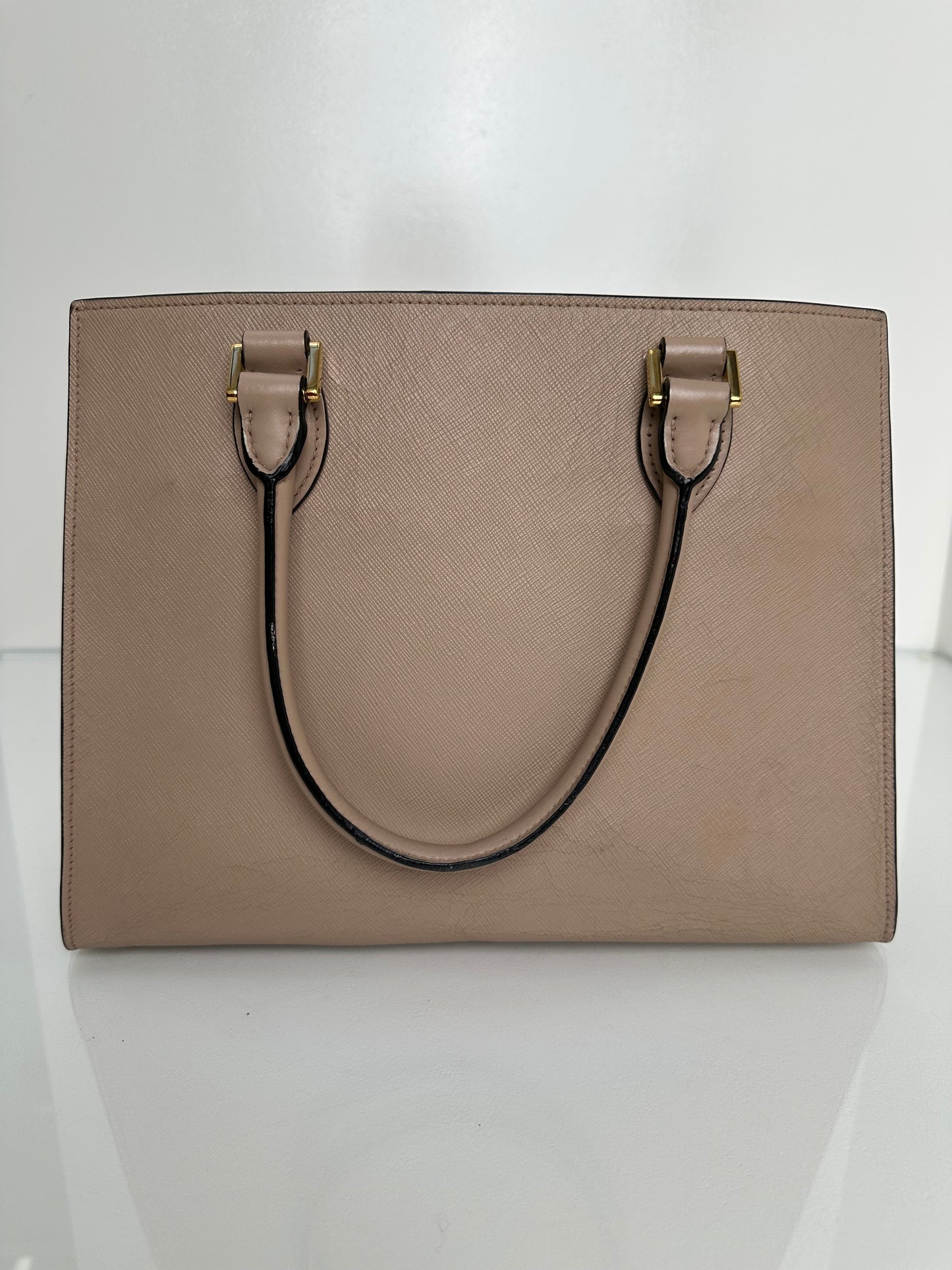 Prada Pink / Nude Saffiano Tote GHW (As Is)