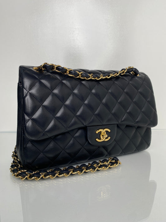 Chanel Jumbo Classic Flap Black Lambskin Leather GHW