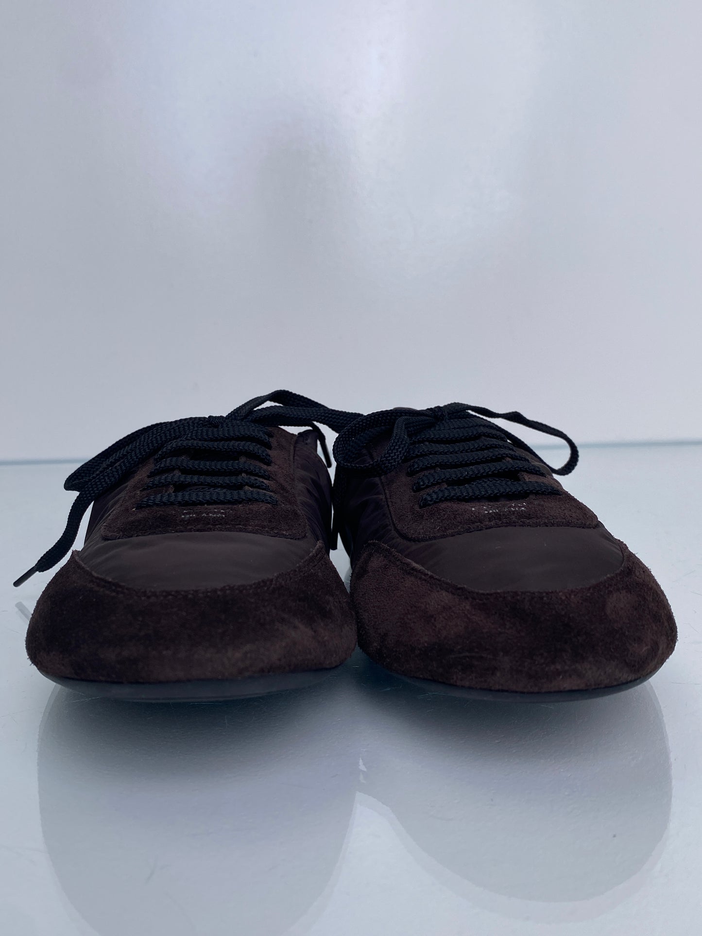 Prada Collapse Re-Nylon And Suede Brown Sneakers, 38