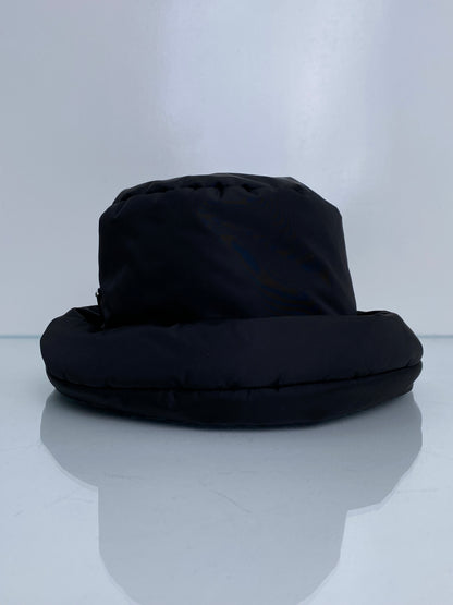 Prada Black Re-Nylon Puffer Hat, 40