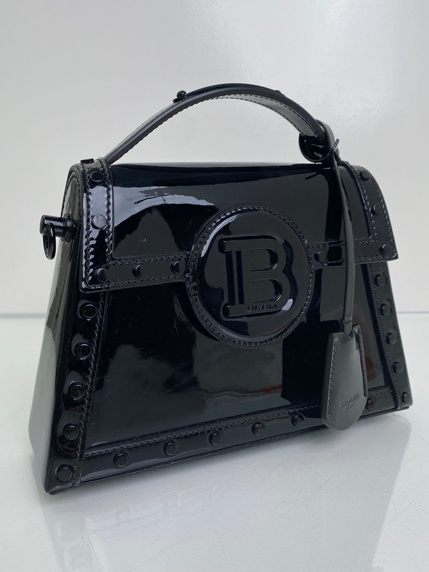 Balmain Black B-Buzz Dynasty Patent Leather BHW