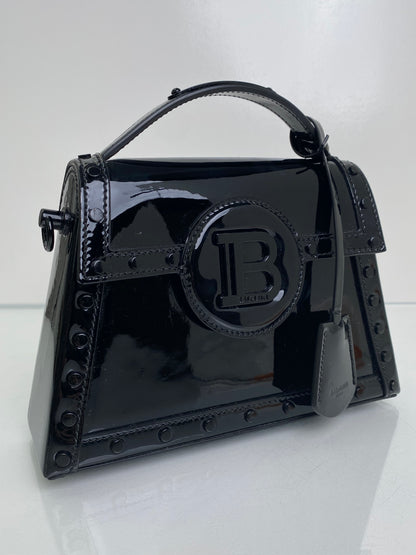 Balmain Black B-Buzz Dynasty Patent Leather Bag BHW