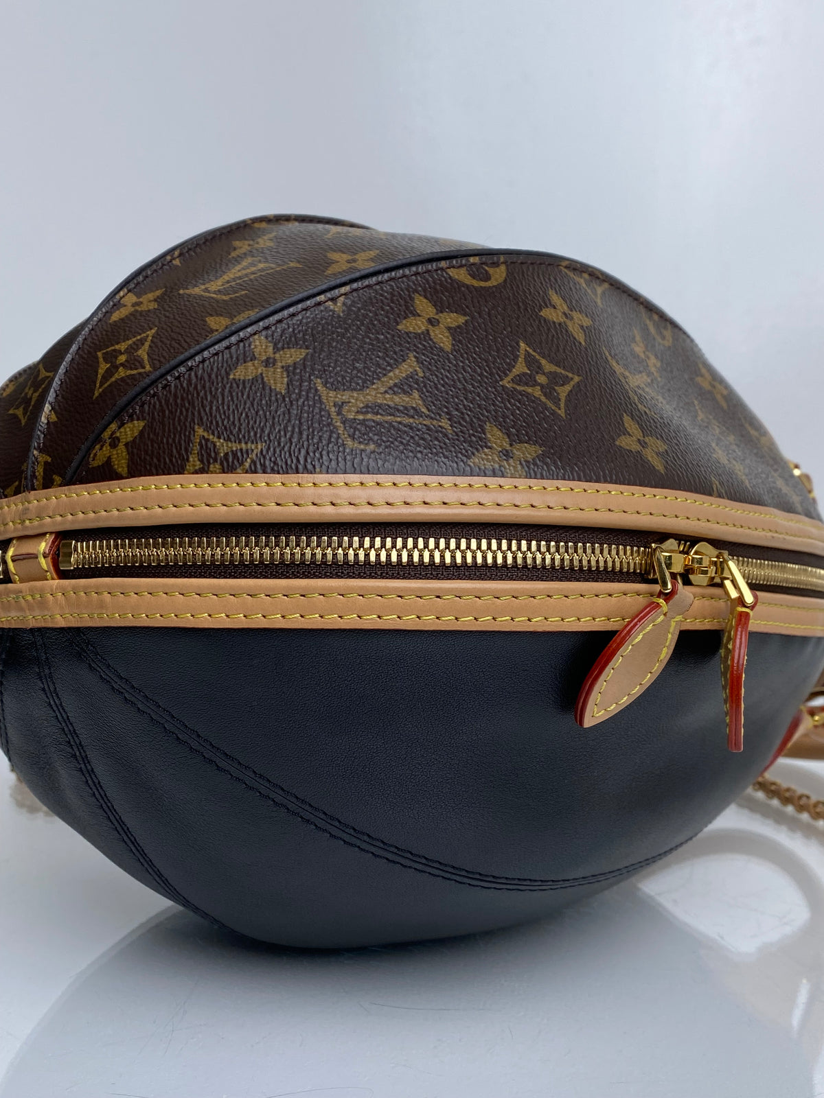 Louis Vuitton Monogram Canvas & Black Leather Egg Bag GHW