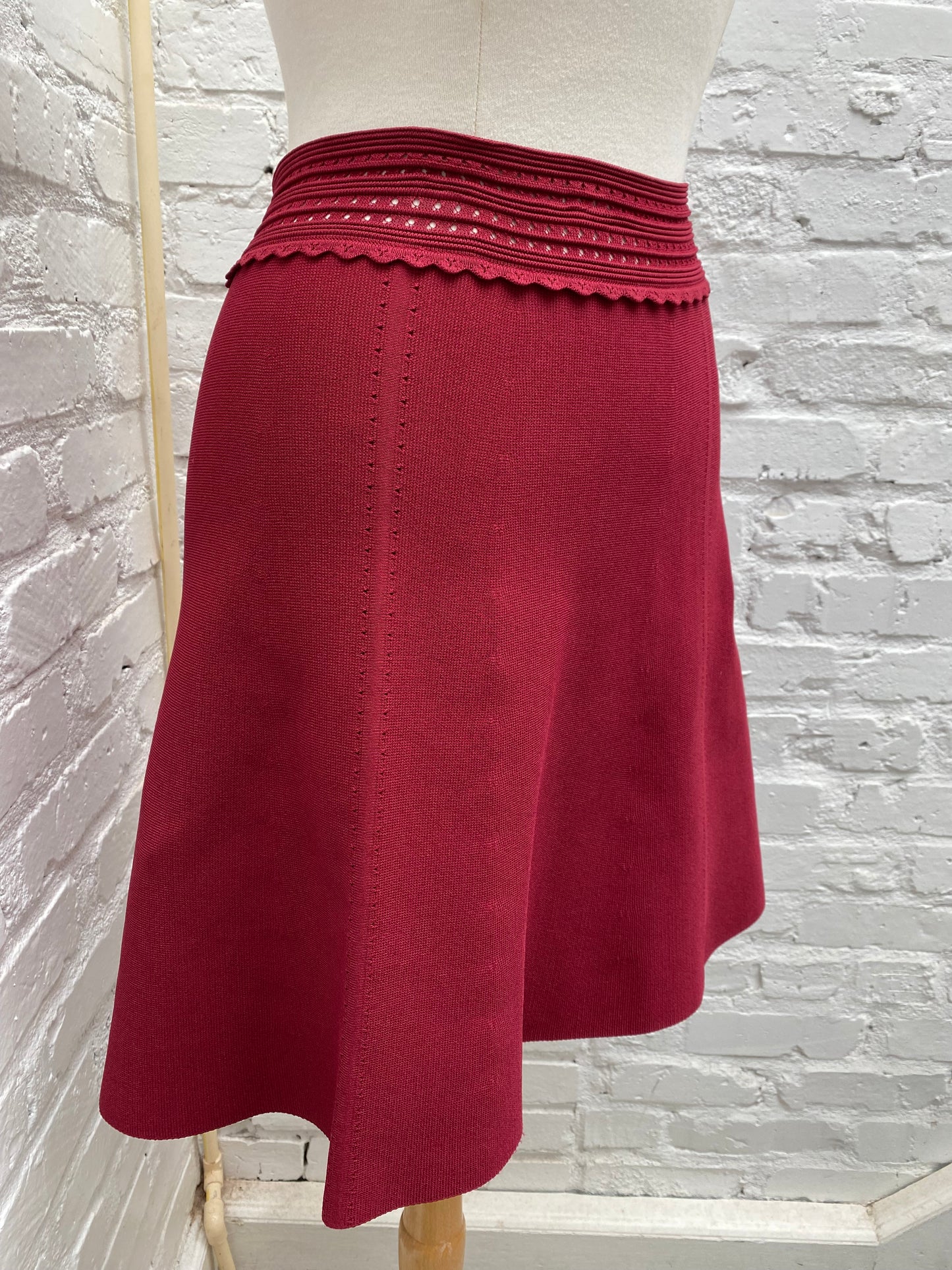 Sandro Burgundy Knit Skirt, 2