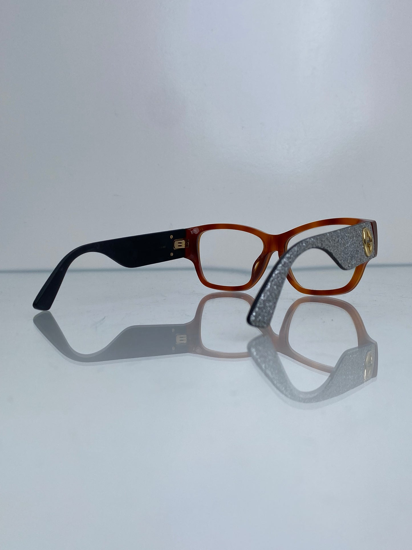 Gucci Orange & Silver Glitter Prescription Glasses