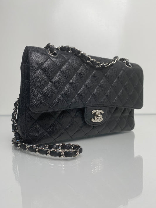 Chanel Black Caviar Medium Double Flap SHW