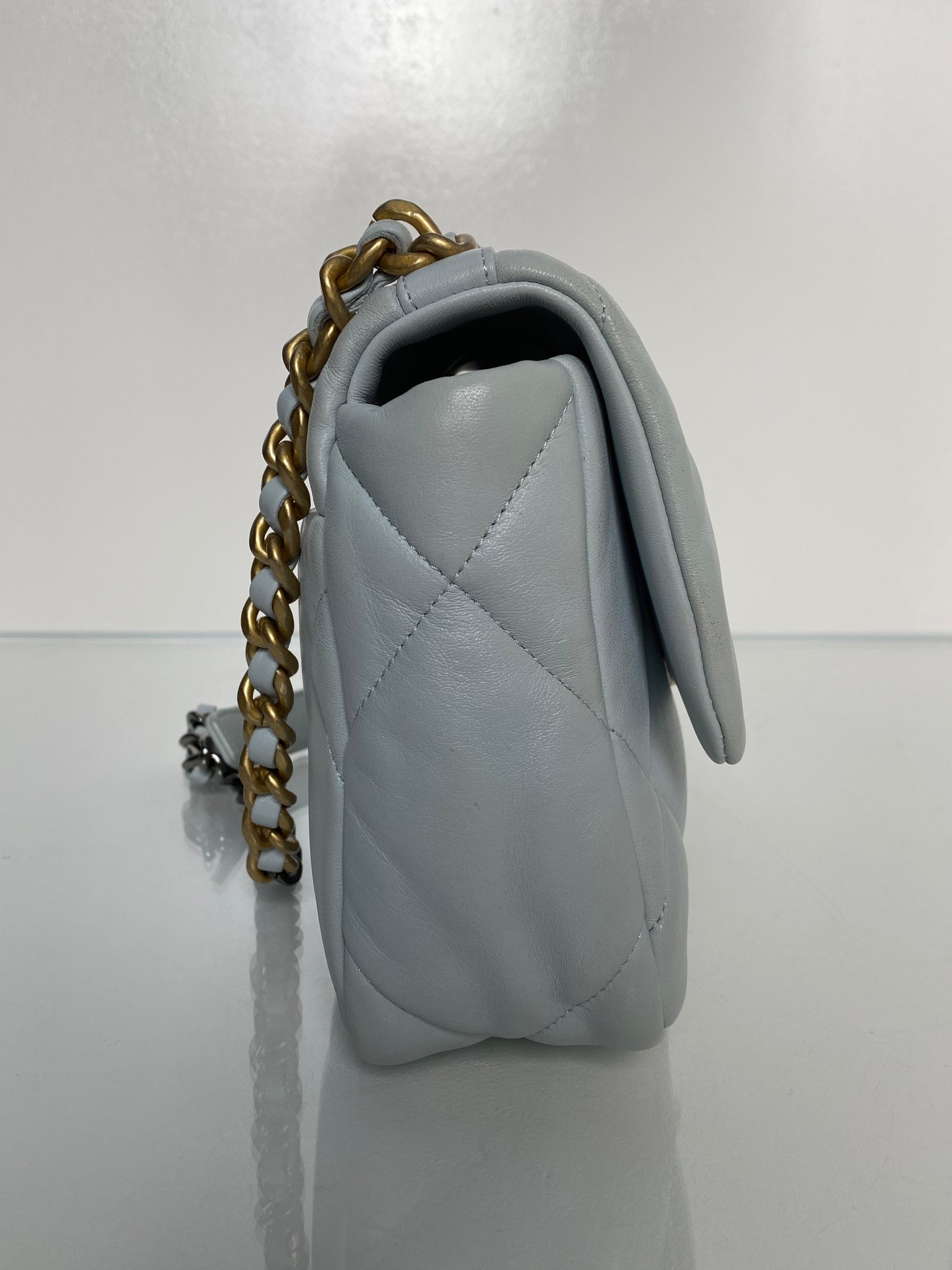 Chanel 19 Pale Blue Calfskin TTHW