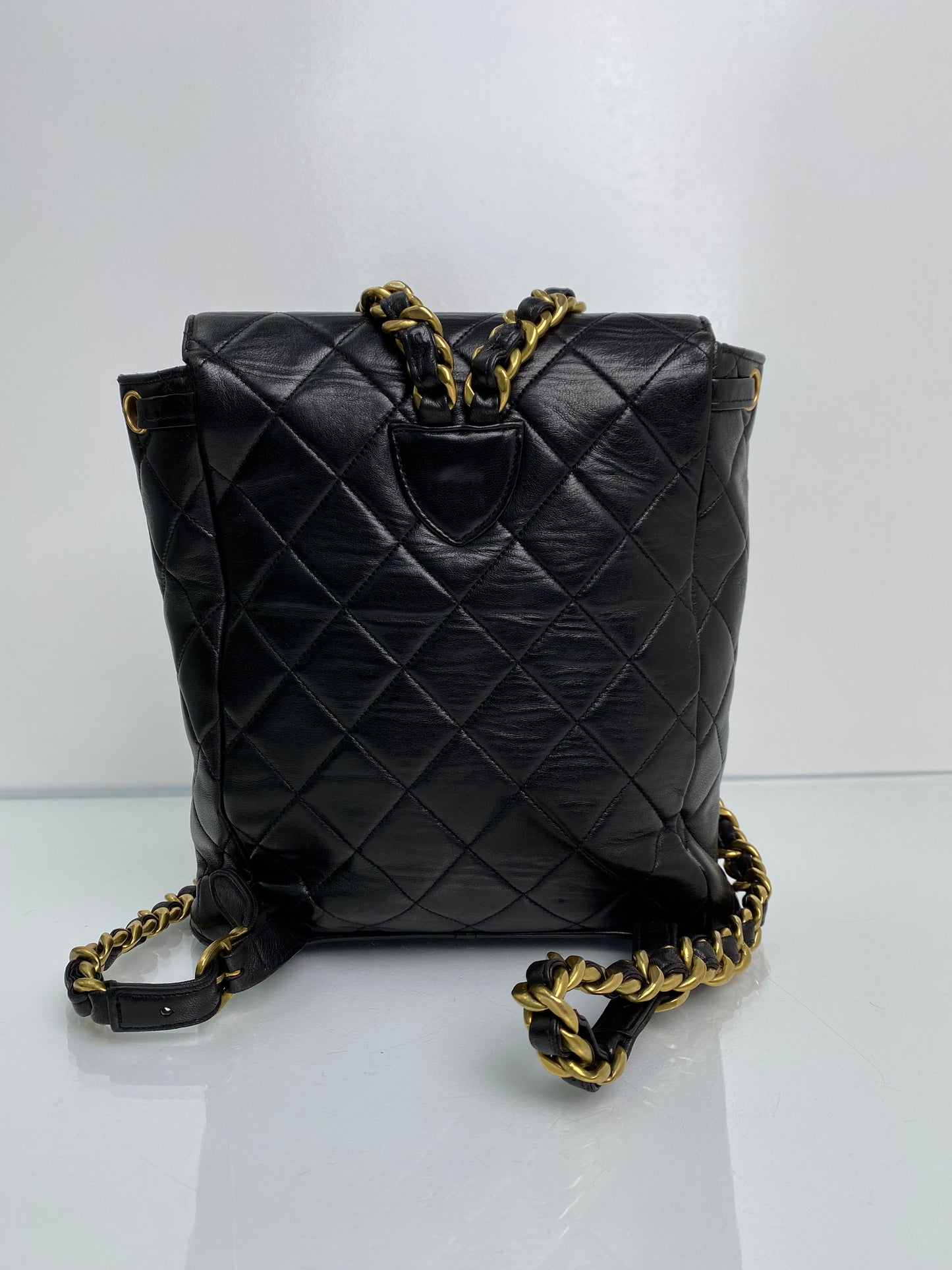 Chanel Vintage Duma Black Backpack GHW