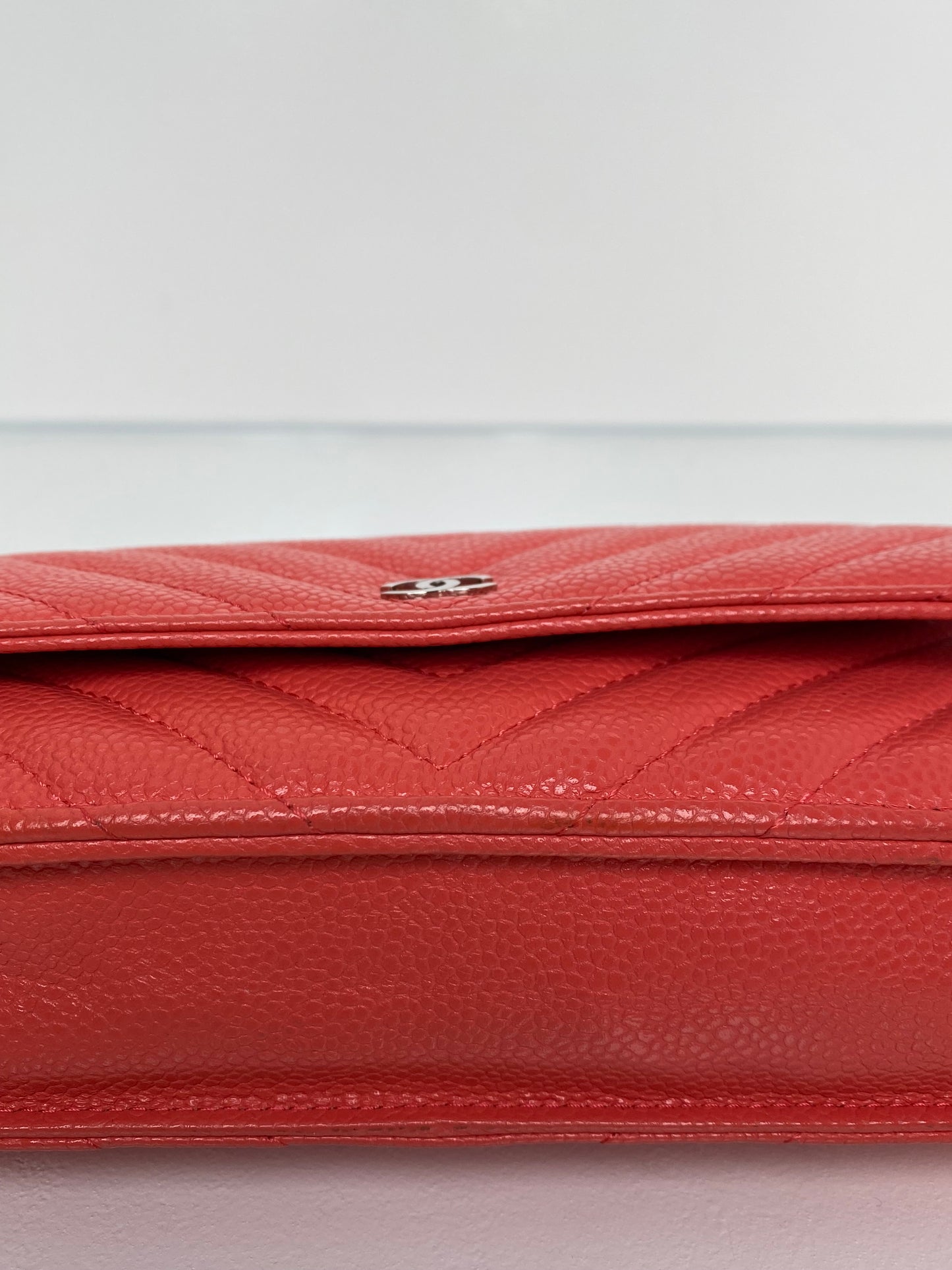 Chanel Pink & Orange Chevron Caviar WOC, SHW