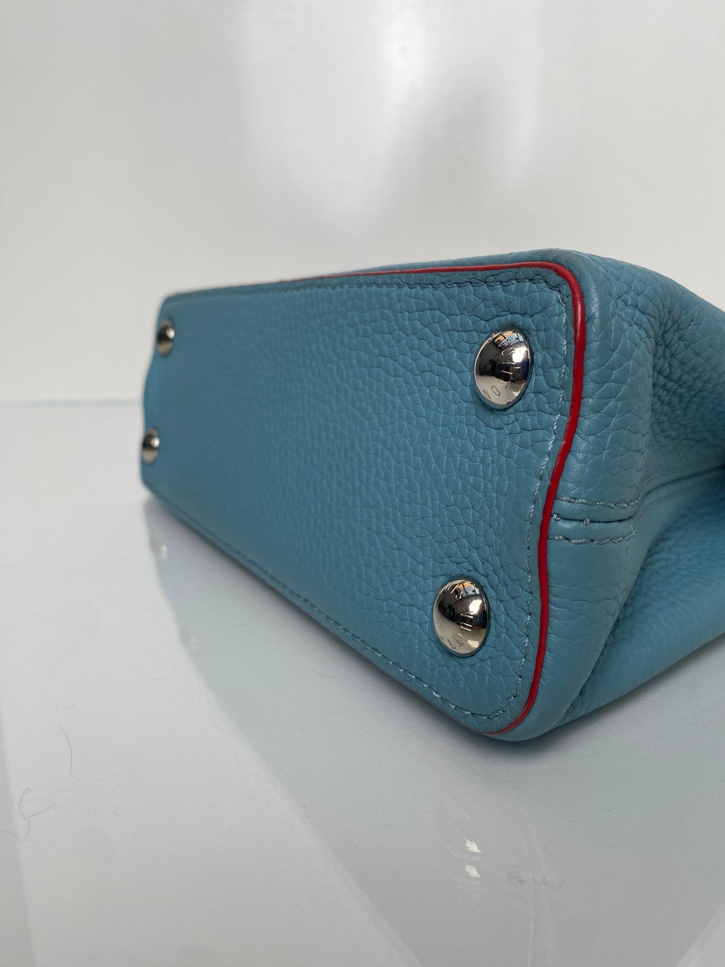 Louis Vuitton Blue & Coral Capucine MM Bag SHW
