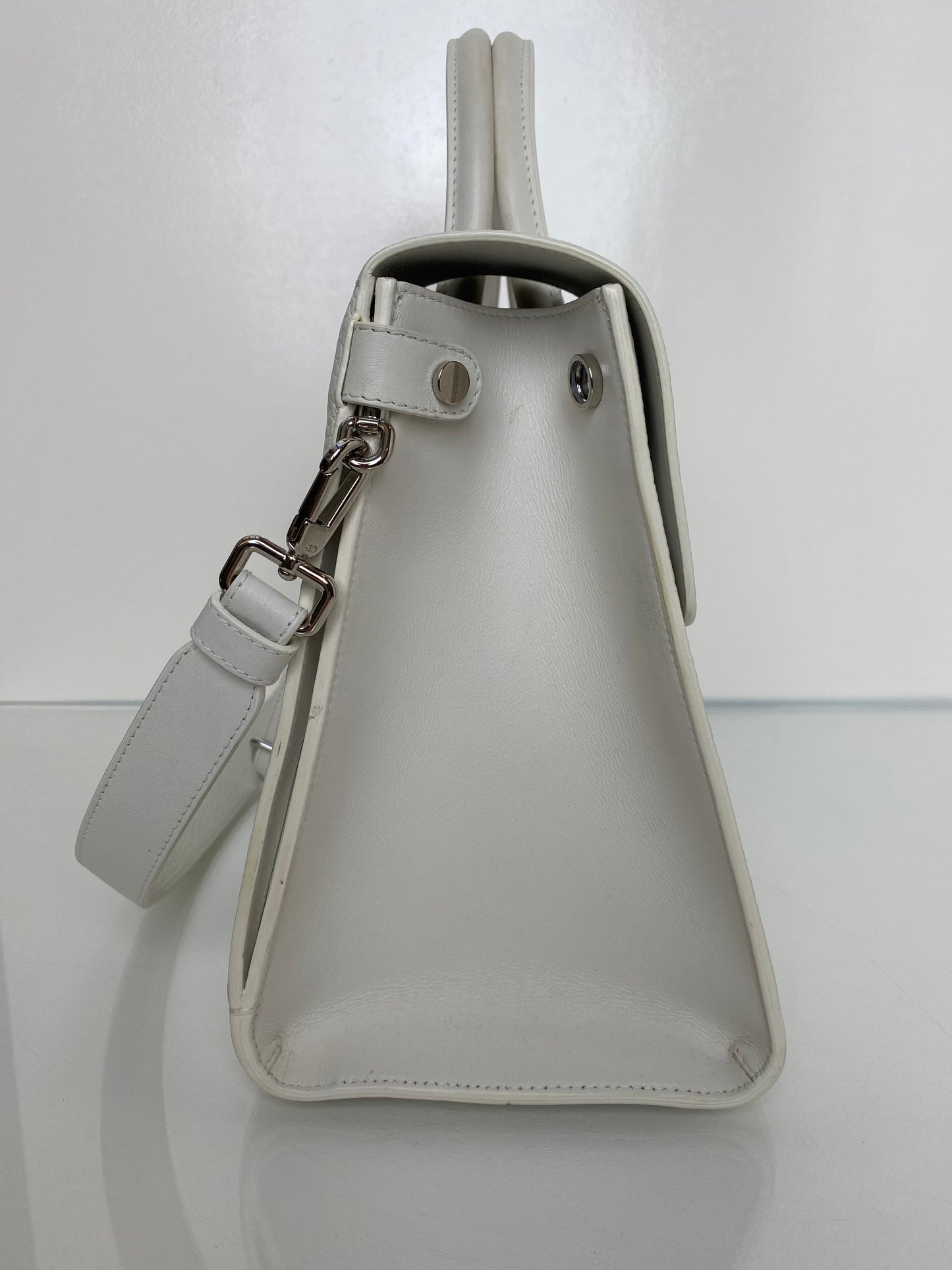 Christian Dior White Diorever Tophandle Bag SHW