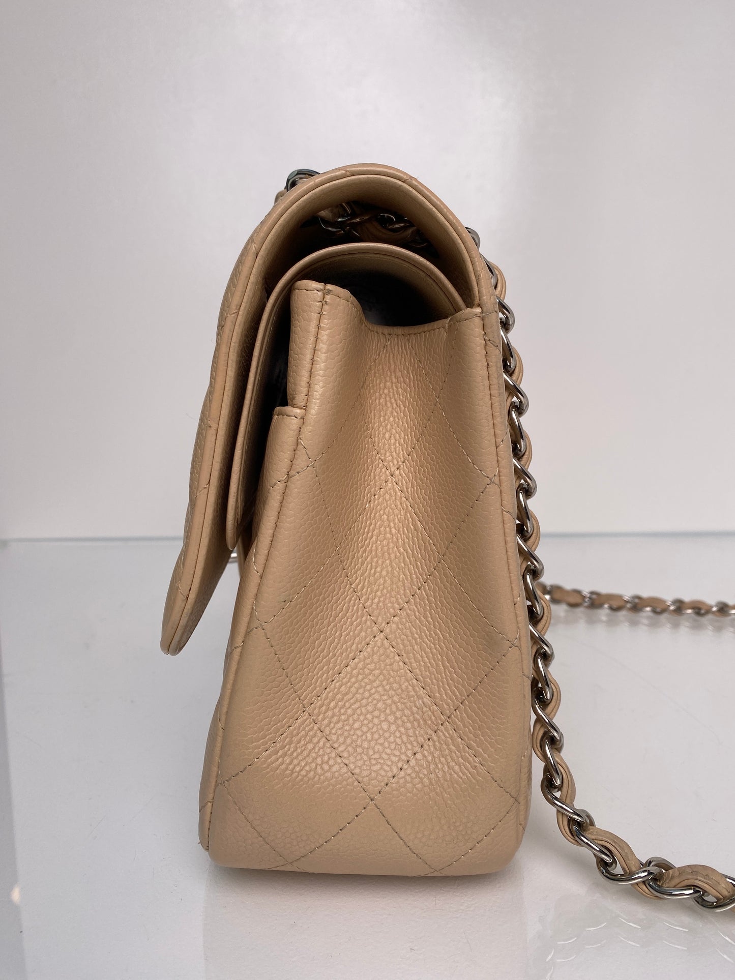 Chanel Jumbo Double Flap Beige Caviar SHW