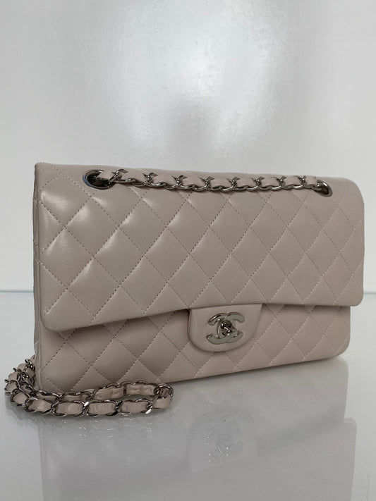 Chanel Lilac / Light Pink Quilted Lambskin Double Flap Medium Bag SHW #14