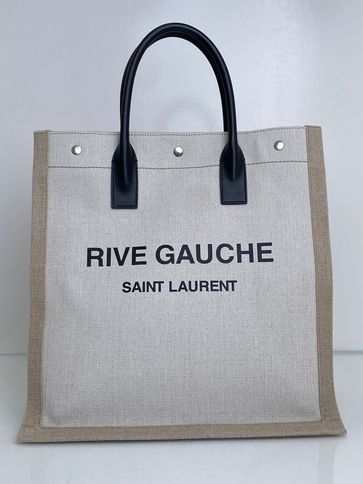 Saint Laurent Beige Rive Gauche North/South Tote Bag SHW