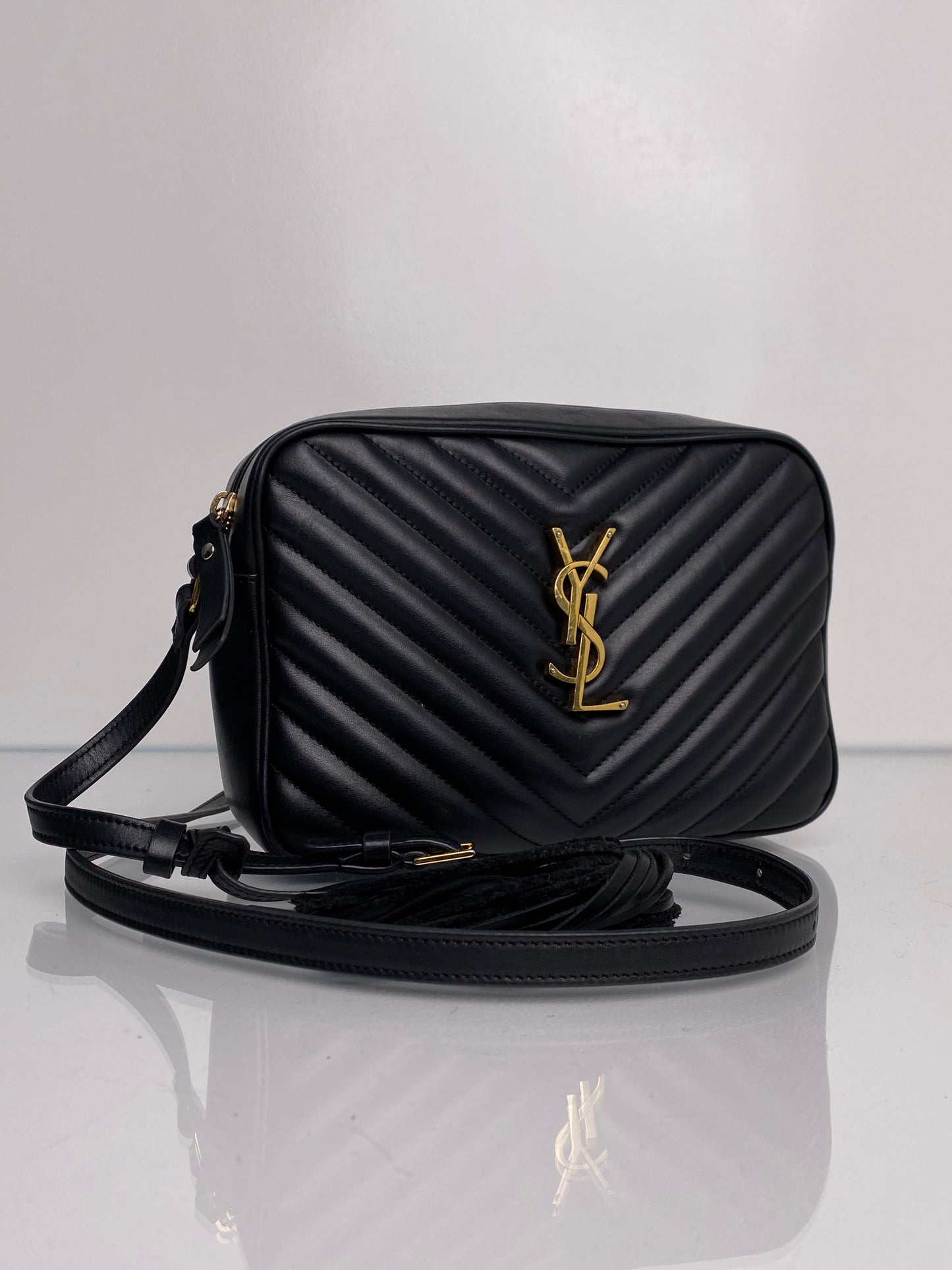 Saint Laurent Lou Lou Black Leather Crossbody GHW