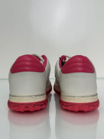 Gucci White & Pink GG Logo Sneakers, 39
