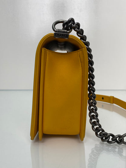 Chanel Medium Yellow Lambskin Boy Bag RHW #20