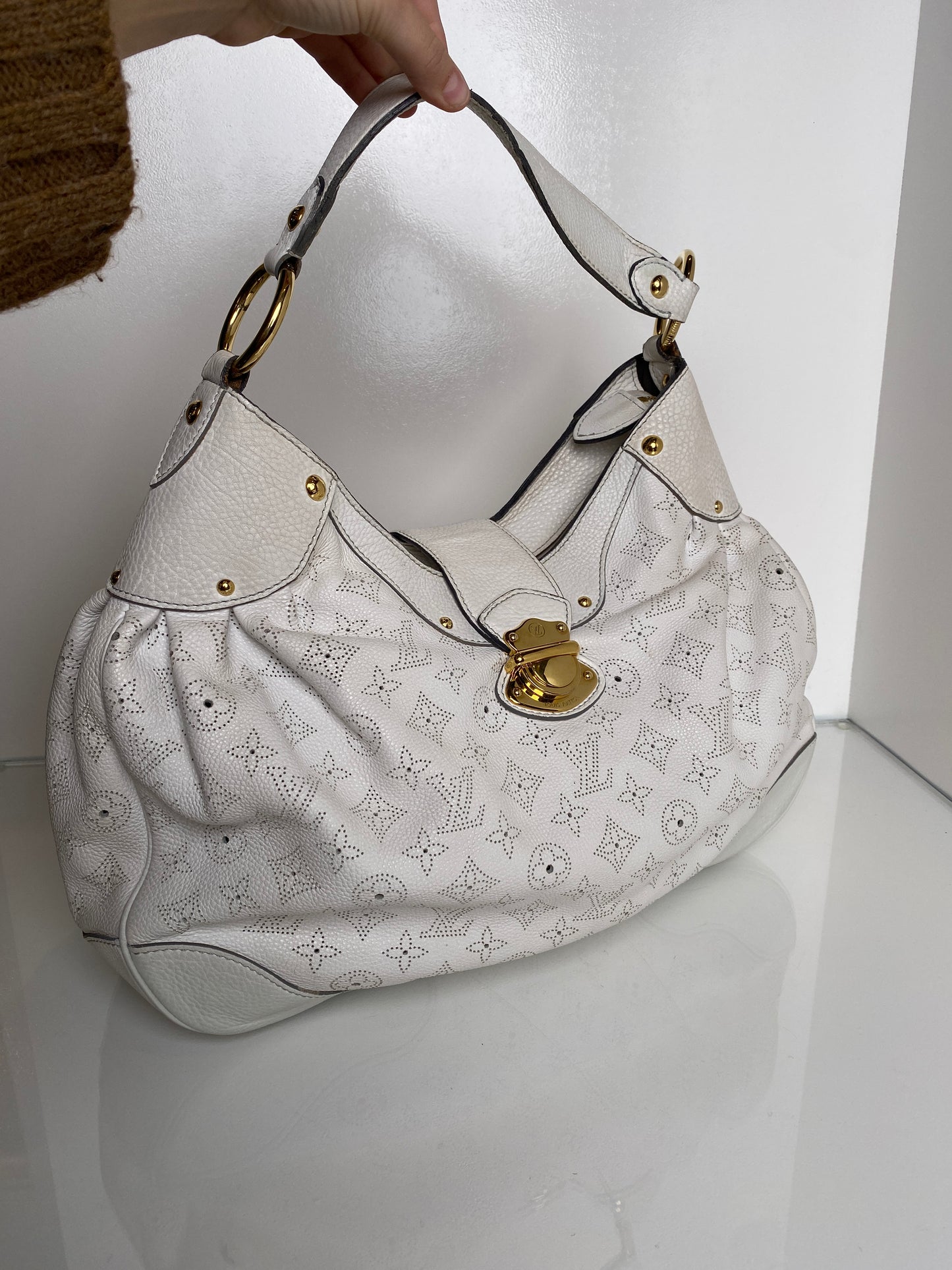 Louis Vuitton White Mahina Shoulder Bag