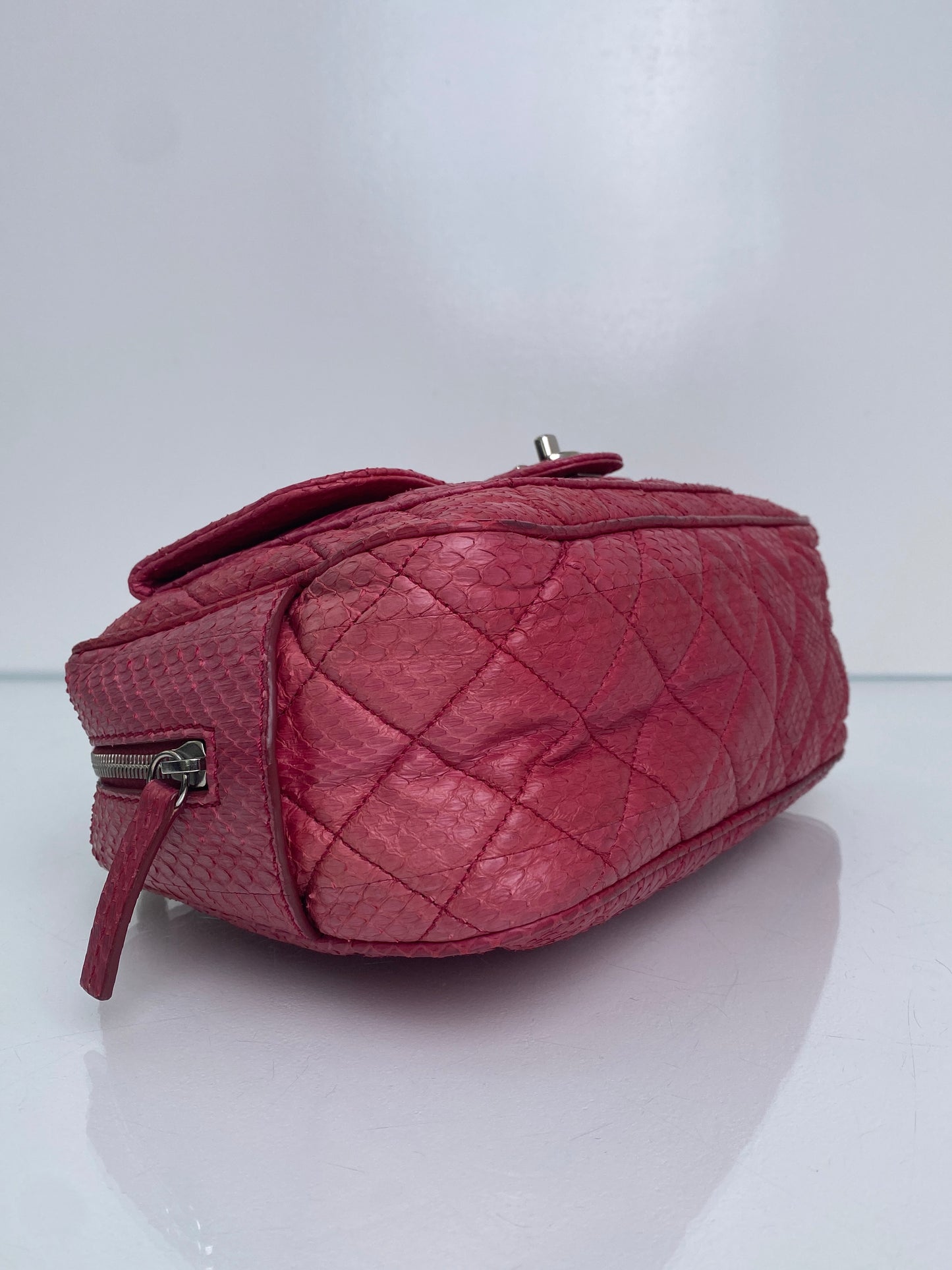 Chanel Pink Python Camera Shoudler Bag SHW