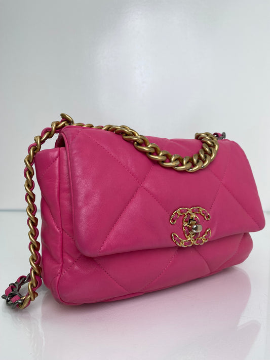 Chanel Pink 19 Medium Flap Bag TTHW