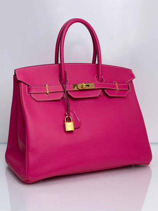 Hermes Birkin 35 Rose Tyrien Epsom GHW #Q