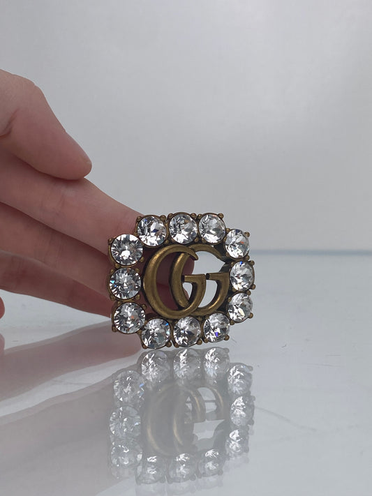 Gucci Crystal GG Marmont Broach