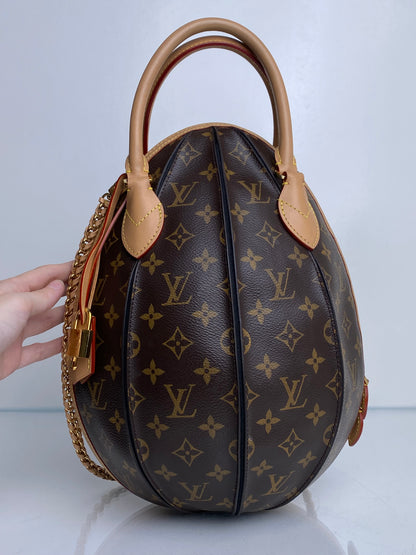 Louis Vuitton Monogram Canvas & Black Leather Egg Bag GHW