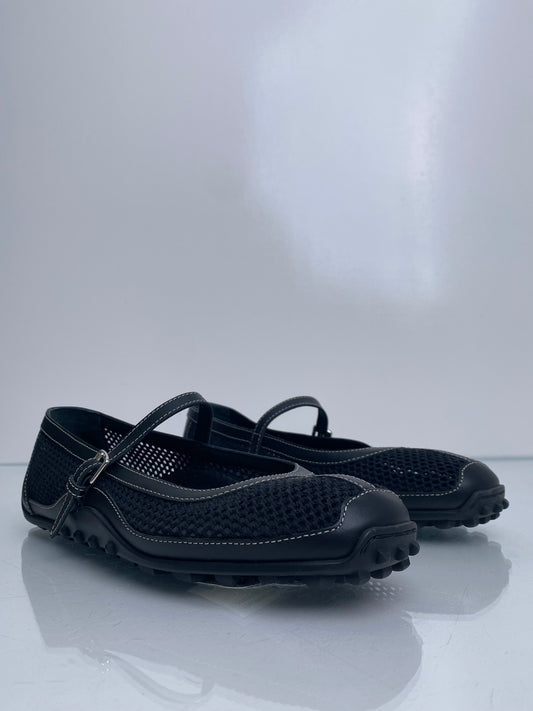 Hermes Black Kichu Mary Jane Sandals, 38.5