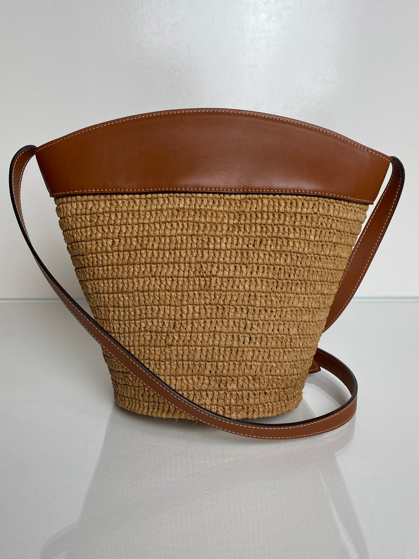 Celine Crecy Raffia Bucket Bag